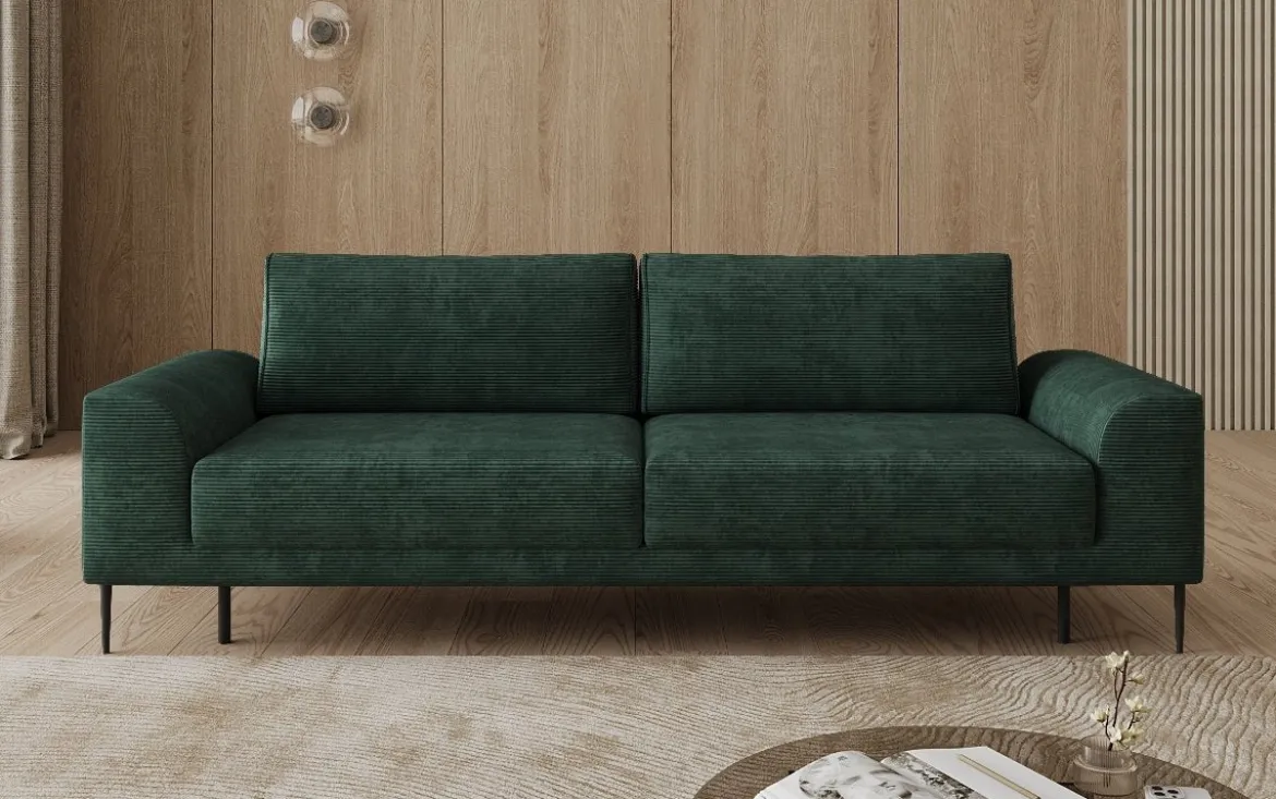 Designer 3 Sitzer Sofa Bloom in Cord mit Schlaffunktion und Stauraum