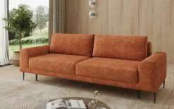 Designer 3 Sitzer Sofa Bloom in Cord mit Schlaffunktion und Stauraum