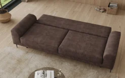 Designer 3 Sitzer Sofa Bloom in Cord mit Schlaffunktion und Stauraum