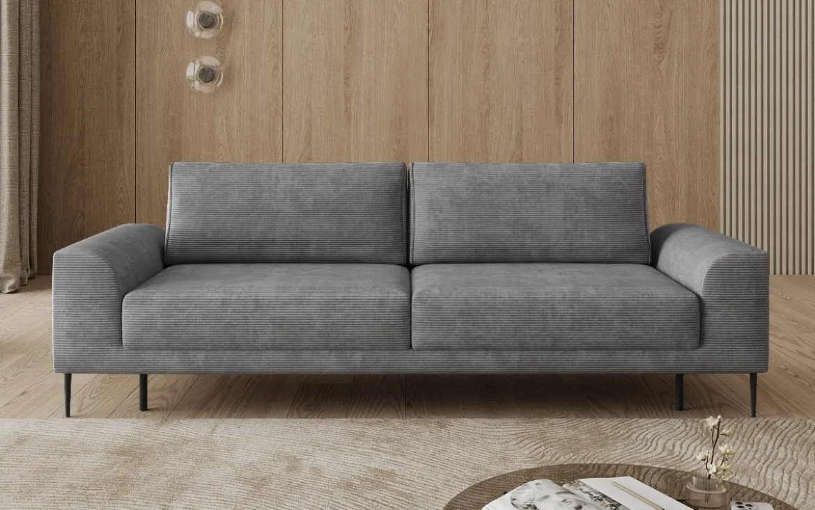 Designer 3 Sitzer Sofa Bloom in Cord mit Schlaffunktion und Stauraum