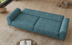 Designer 3 Sitzer Sofa Bloom in Cord mit Schlaffunktion und Stauraum