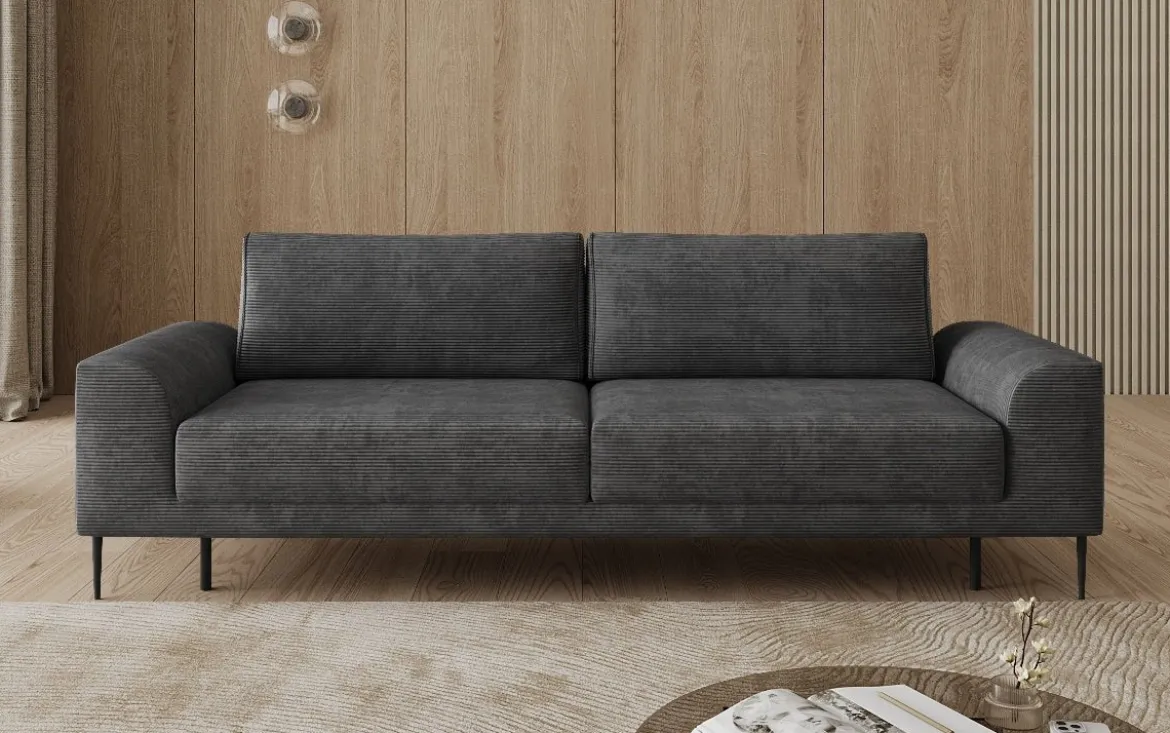 Designer 3 Sitzer Sofa Bloom in Cord mit Schlaffunktion und Stauraum
