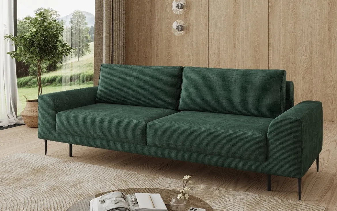 Designer 3 Sitzer Sofa Bloom in Cord mit Schlaffunktion und Stauraum