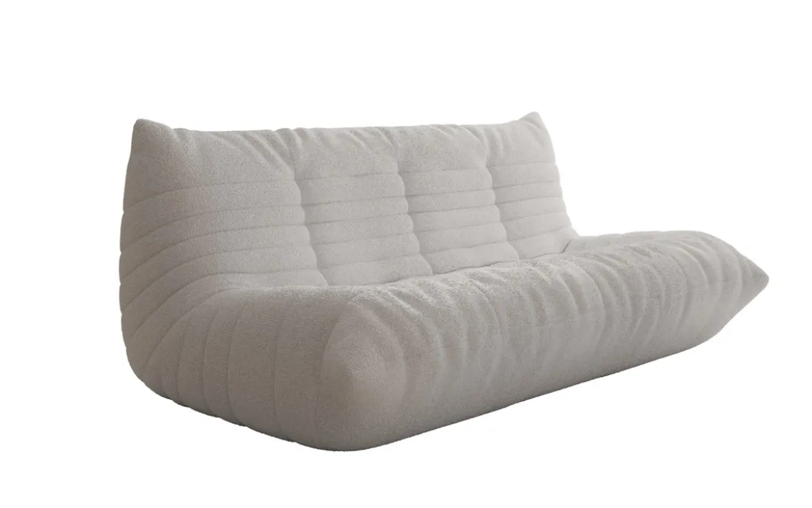 Designer 3 Sitzer Sofa Calmo in Teddy Bouclé