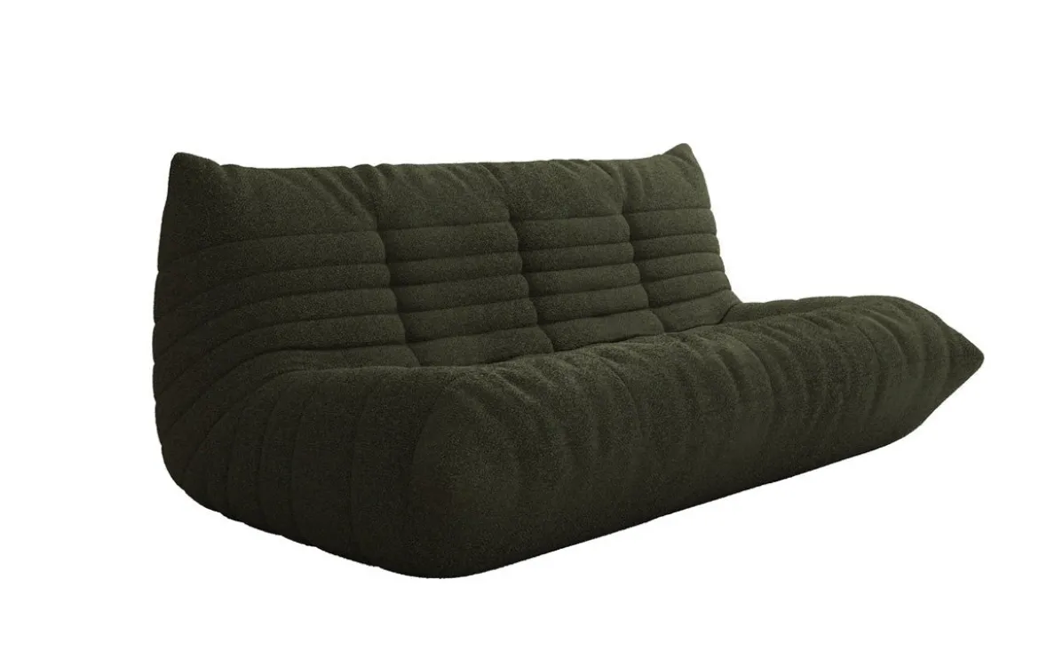 Designer 3 Sitzer Sofa Calmo in Teddy Bouclé