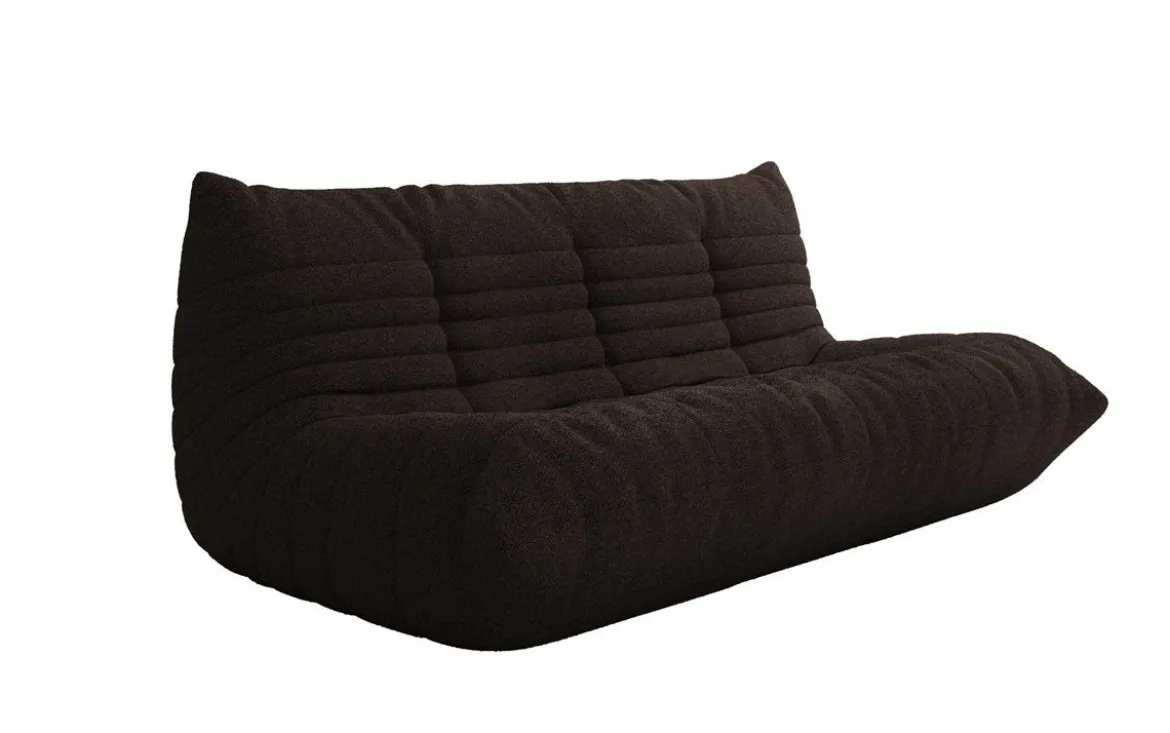 Designer 3 Sitzer Sofa Calmo in Teddy Bouclé