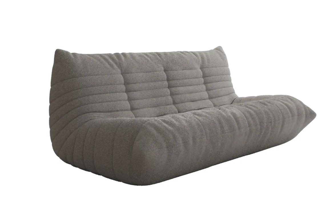 Designer 3 Sitzer Sofa Calmo in Teddy Bouclé