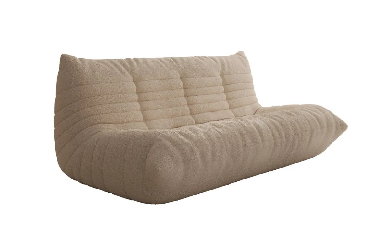 Designer 3 Sitzer Sofa Calmo in Teddy Bouclé