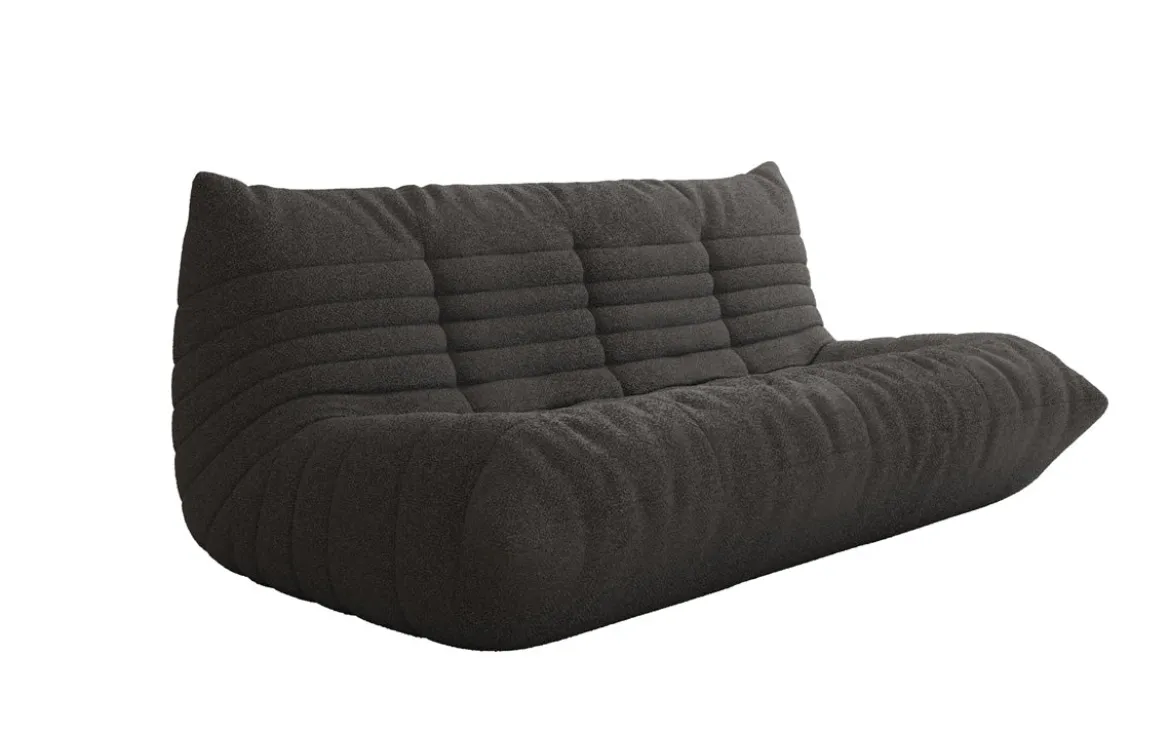 Designer 3 Sitzer Sofa Calmo in Teddy Bouclé