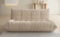 Designer 3 Sitzer Sofa Calmo in Teddy Bouclé