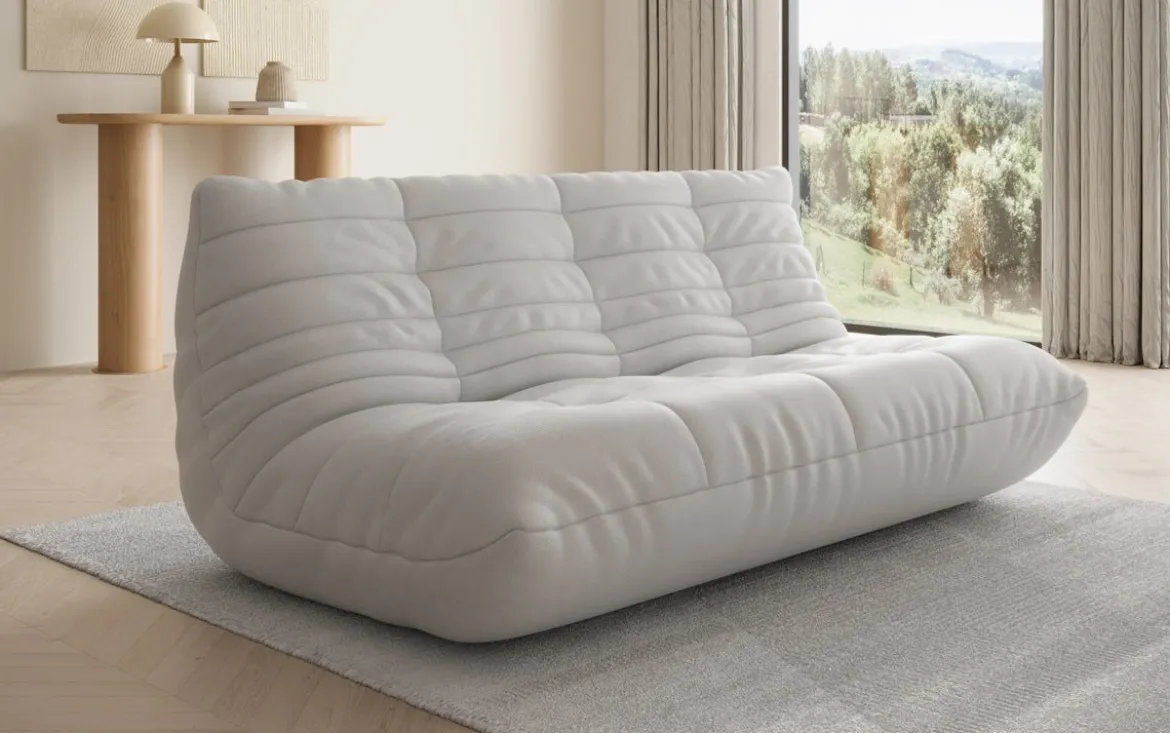 Designer 3 Sitzer Sofa Calmo in Echtleder