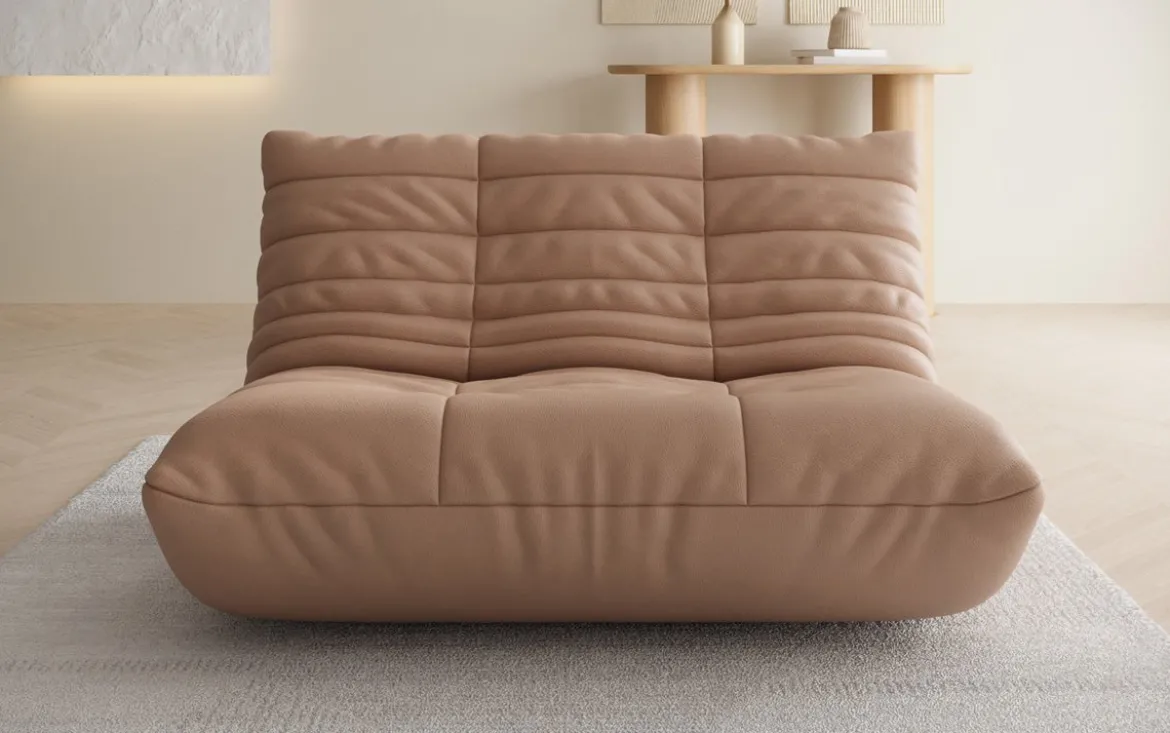 Designer 2 Sitzer Sofa Calmo in Echtleder