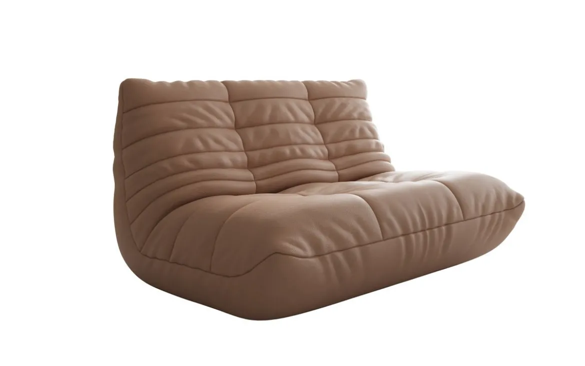 Designer 2 Sitzer Sofa Calmo in Echtleder