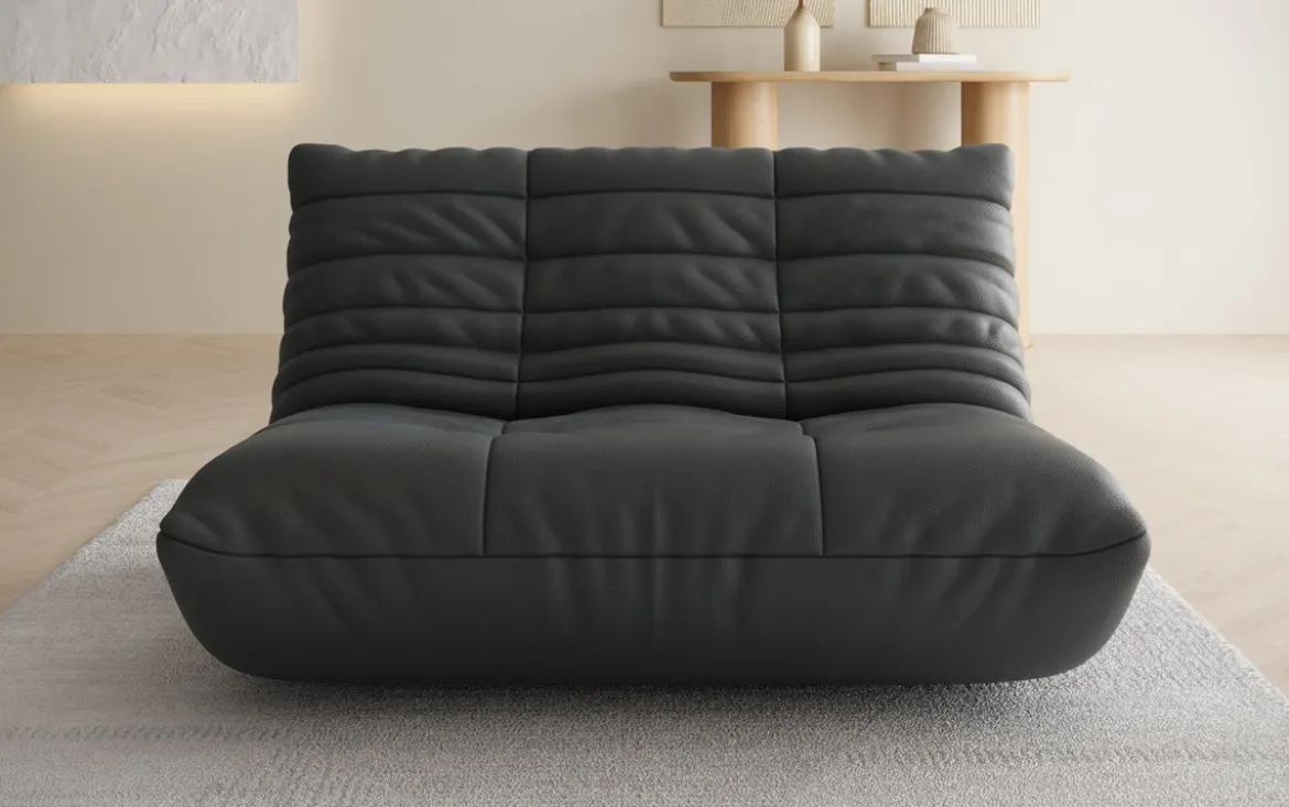 Designer 2 Sitzer Sofa Calmo in Echtleder