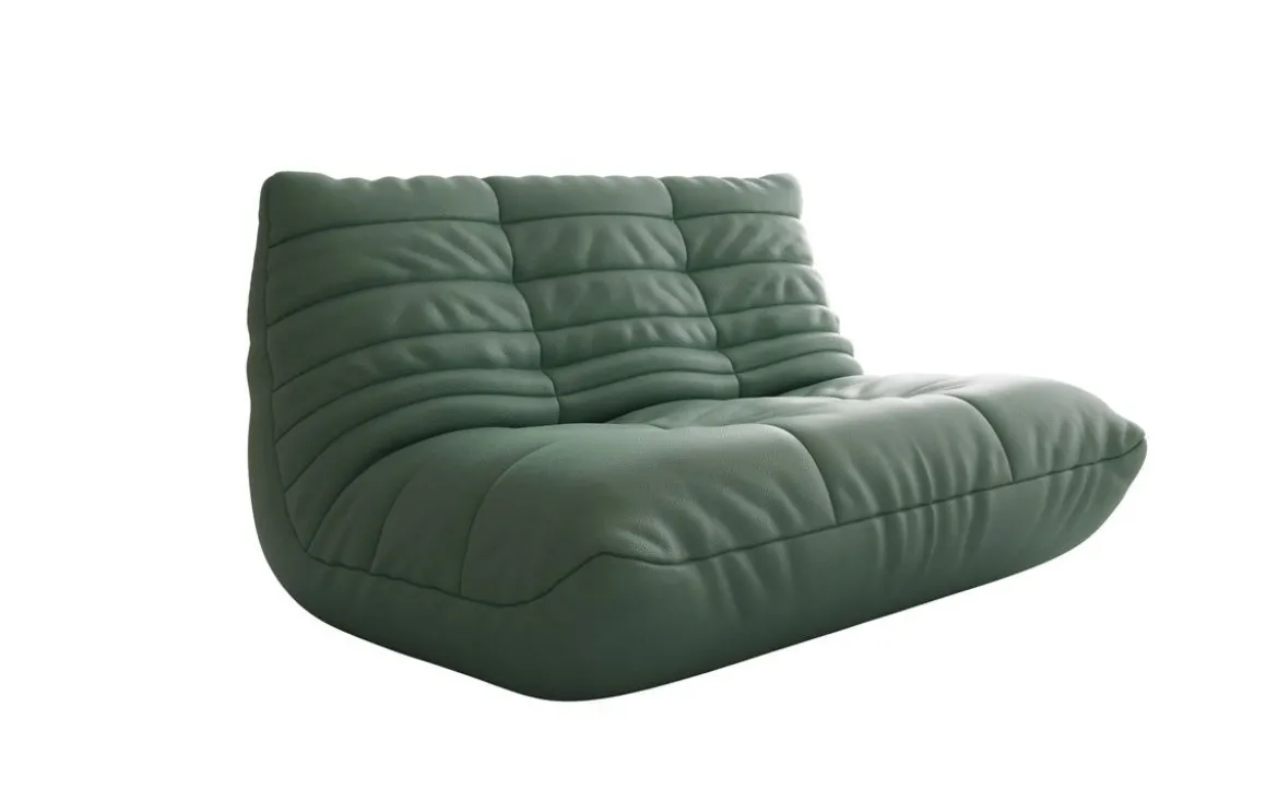 Designer 2 Sitzer Sofa Calmo in Echtleder