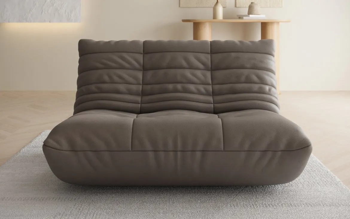 Designer 2 Sitzer Sofa Calmo in Echtleder