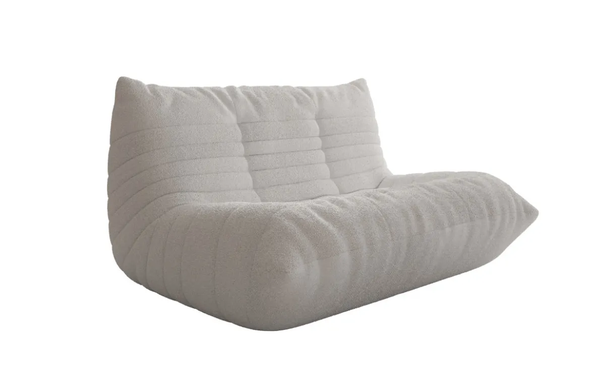 Designer 2 Sitzer Sofa Calmo in Teddy Bouclé