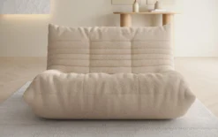 Designer 2 Sitzer Sofa Calmo in Teddy Bouclé