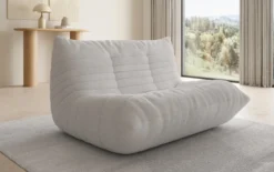 Designer 2 Sitzer Sofa Calmo in Teddy Bouclé