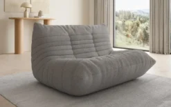 Designer 2 Sitzer Sofa Calmo in Teddy Bouclé