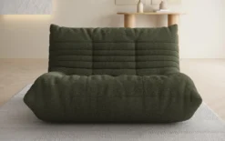 Designer 2 Sitzer Sofa Calmo in Teddy Bouclé