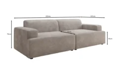 Designer 3 Sitzer Sofa Monza in Samt
