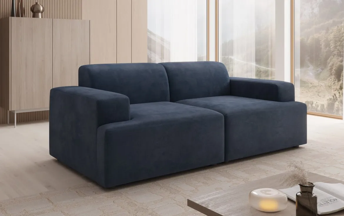 Designer 2 Sitzer Sofa Monza in Samt