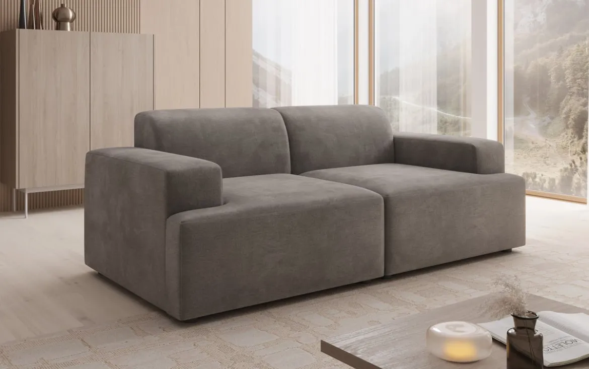 Designer 2 Sitzer Sofa Monza in Samt
