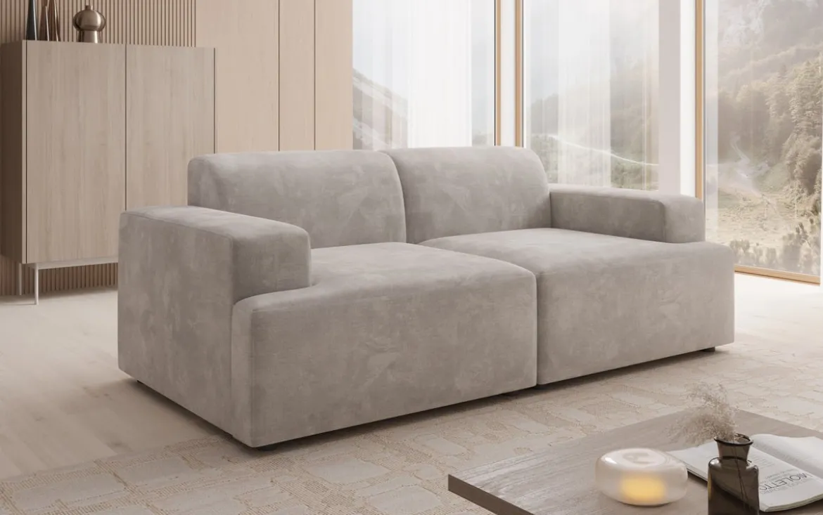 Designer 2 Sitzer Sofa Monza in Samt