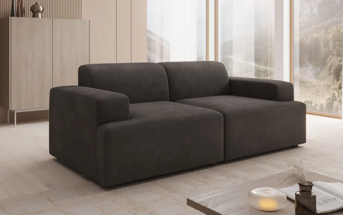Designer 2 Sitzer Sofa Monza in Samt
