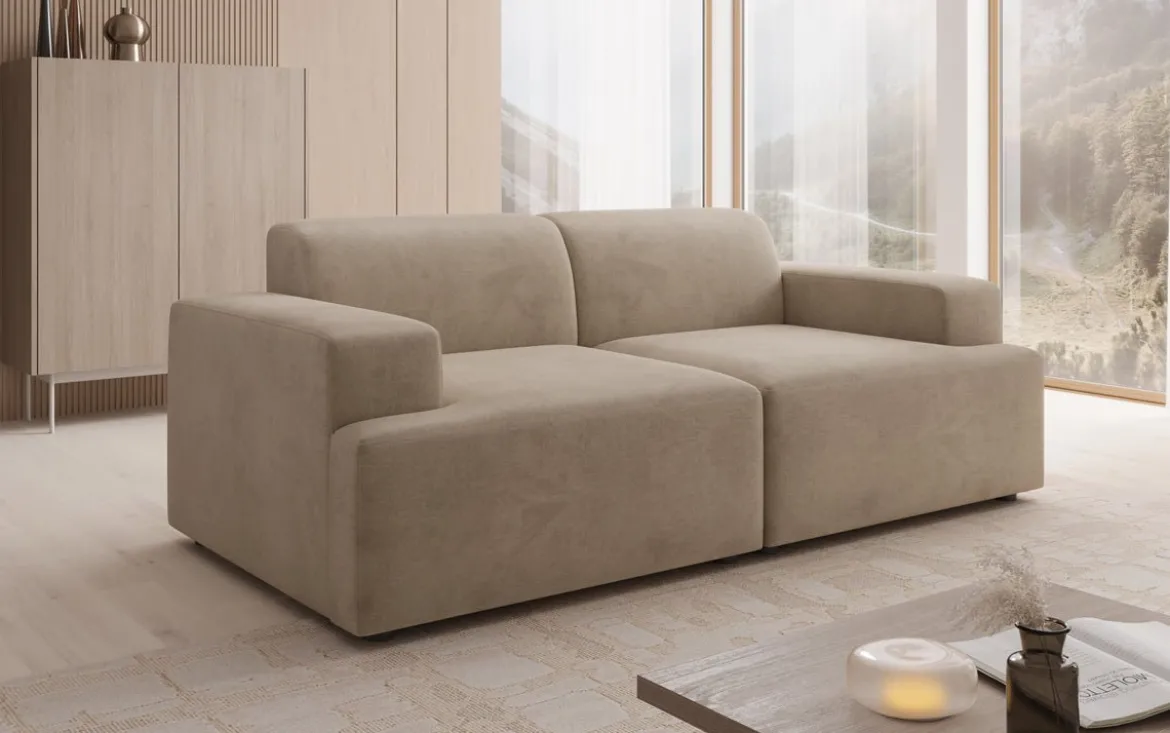 Designer 2 Sitzer Sofa Monza in Samt
