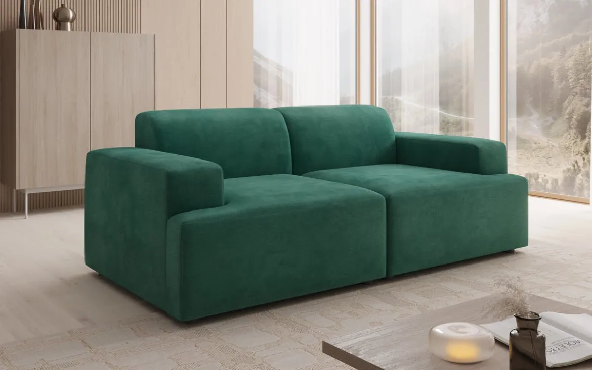 Designer 2 Sitzer Sofa Monza in Samt