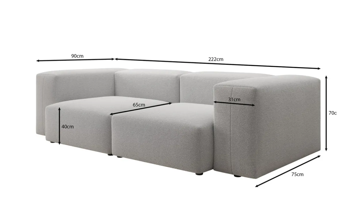 Designer 2 Sitzer Sofa Snug in Bouclé