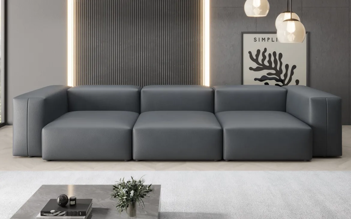 Designer 3 Sitzer Sofa Snug in Echtleder