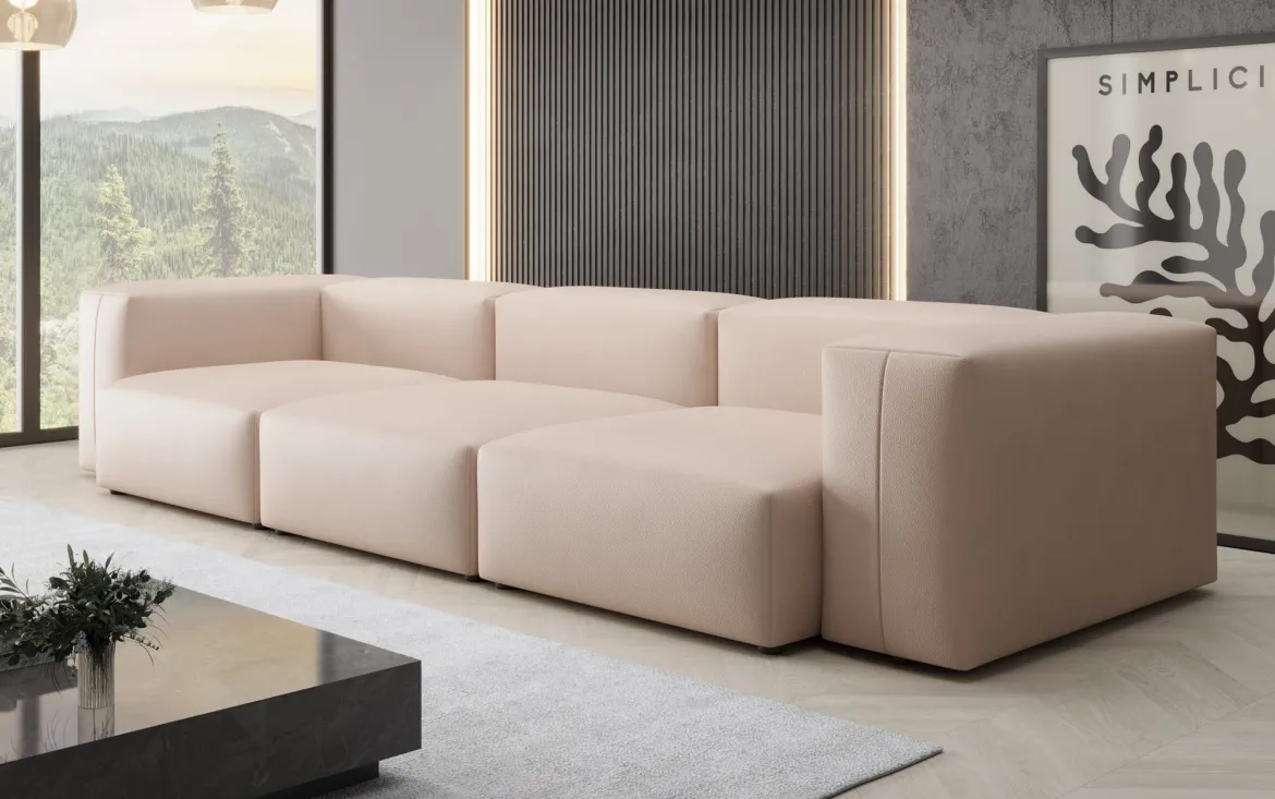 Designer 3 Sitzer Sofa Snug in Echtleder