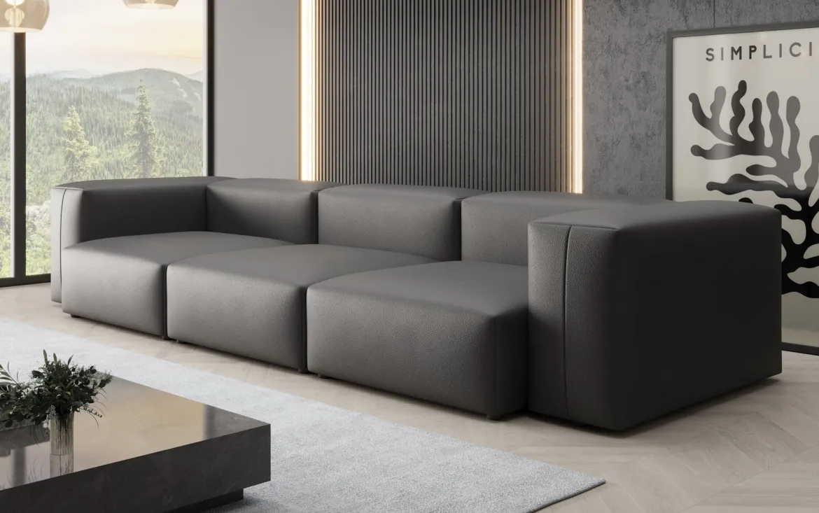 Designer 3 Sitzer Sofa Snug in Echtleder