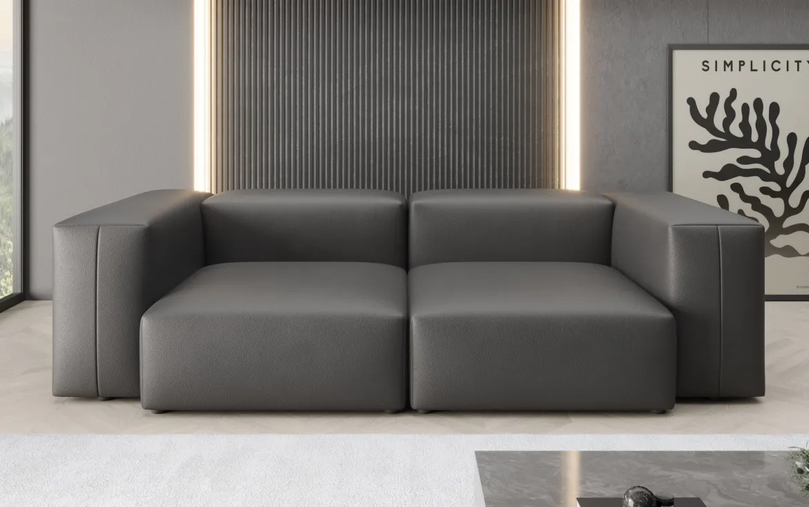 Designer 2 Sitzer Sofa Snug in Echtleder