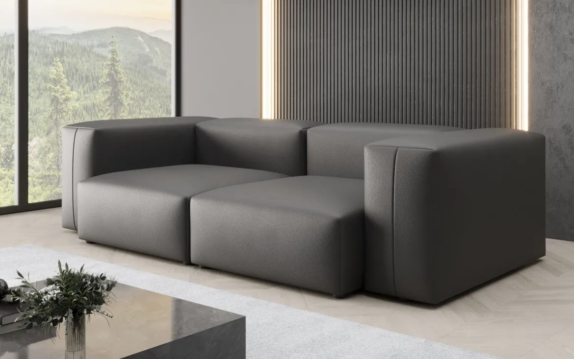 Designer 2 Sitzer Sofa Snug in Echtleder