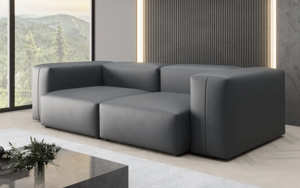 Designer 2 Sitzer Sofa Snug in Echtleder