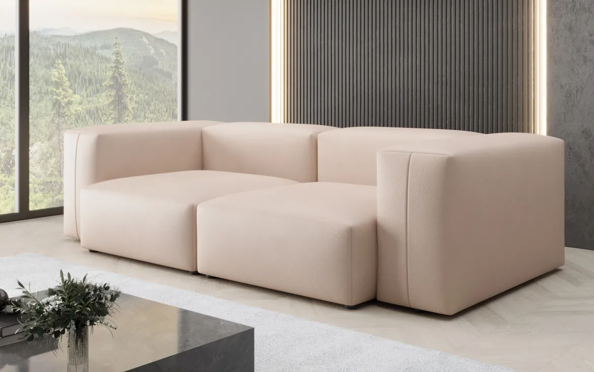 Designer 2 Sitzer Sofa Snug in Echtleder