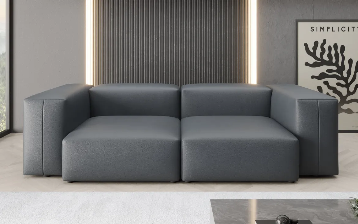 Designer 2 Sitzer Sofa Snug in Echtleder