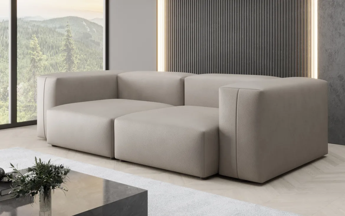 Designer 2 Sitzer Sofa Snug in Echtleder