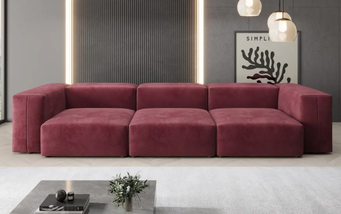 Designer 3 Sitzer Sofa Snug in Samt