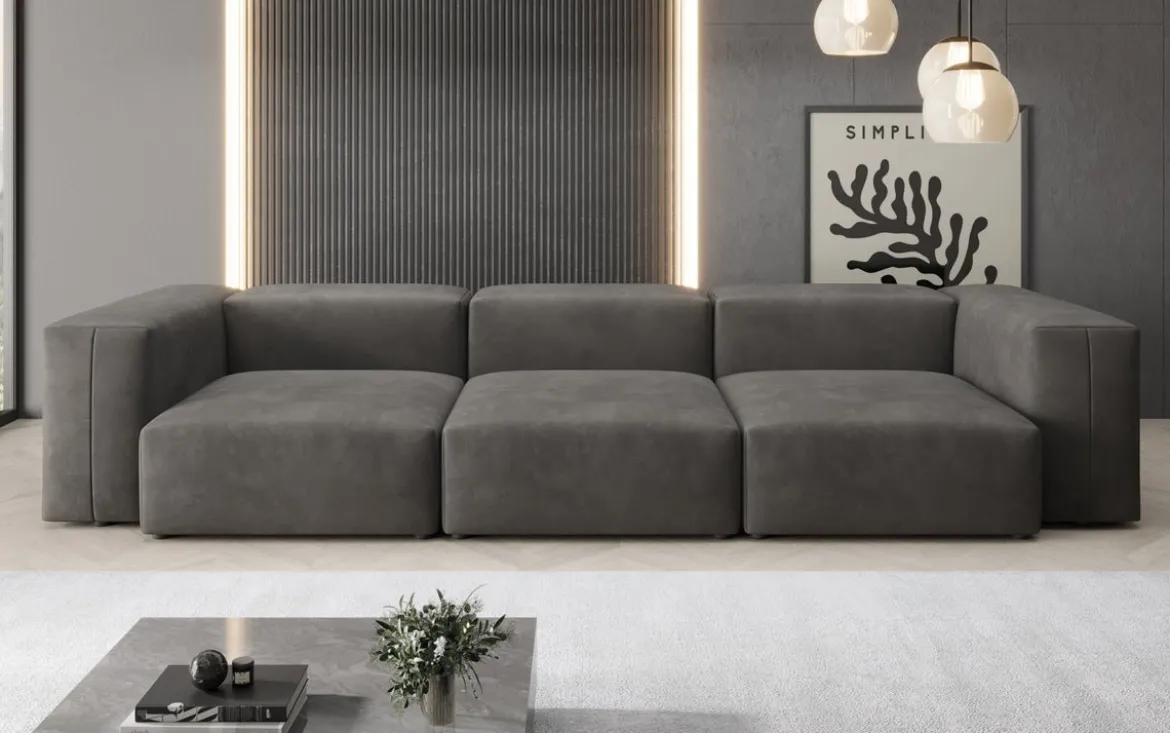 Designer 3 Sitzer Sofa Snug in Samt