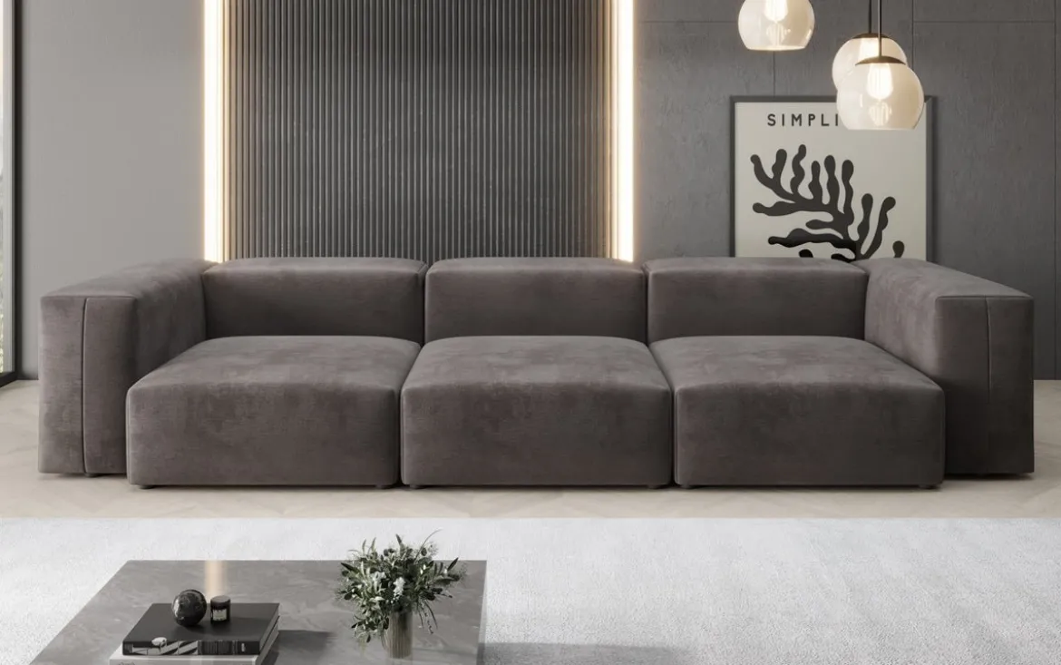 Designer 3 Sitzer Sofa Snug in Samt