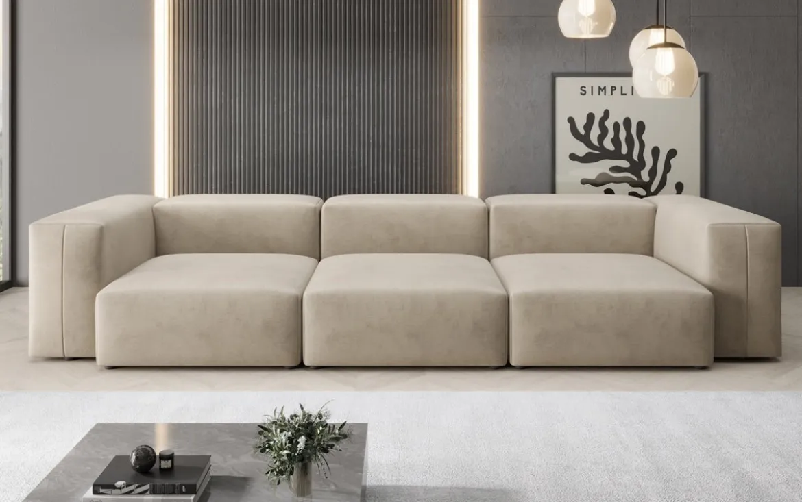 Designer 3 Sitzer Sofa Snug in Samt