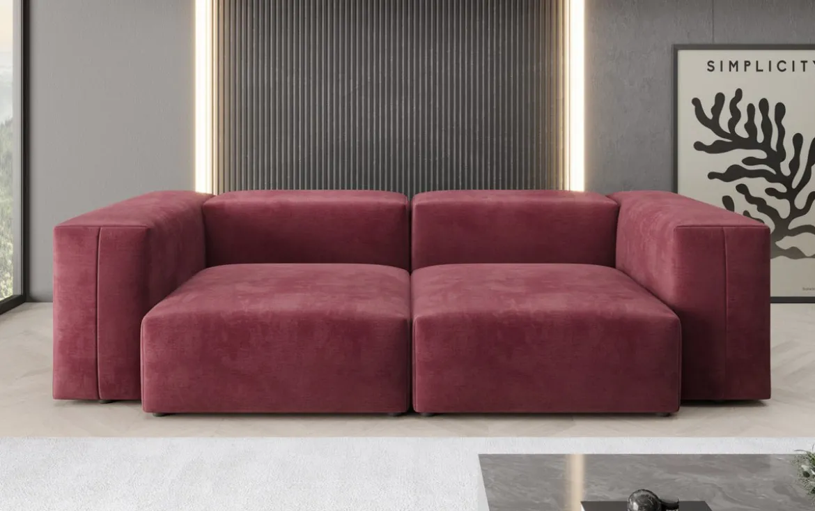 Designer 2 Sitzer Sofa Snug in Samt