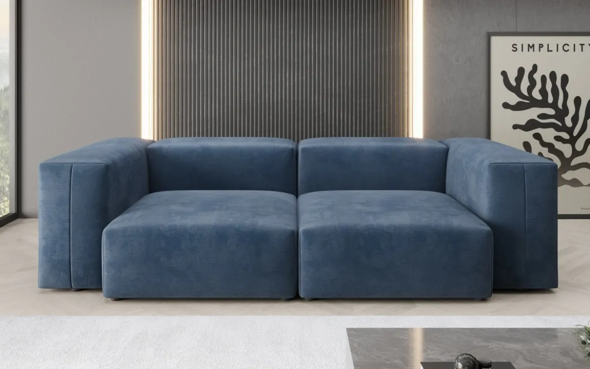 Designer 2 Sitzer Sofa Snug in Samt