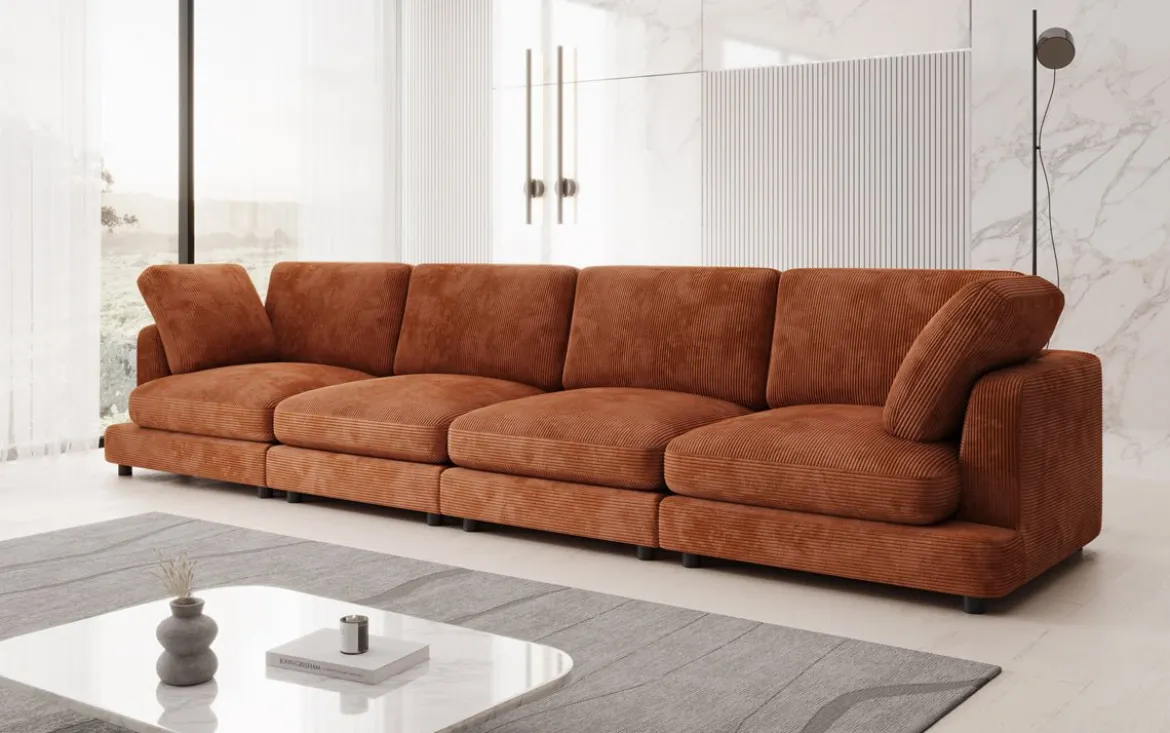 Designer 4 Sitzer Sofa Thalessa in Cord