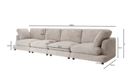 Designer 4 Sitzer Sofa Thalessa in Cord